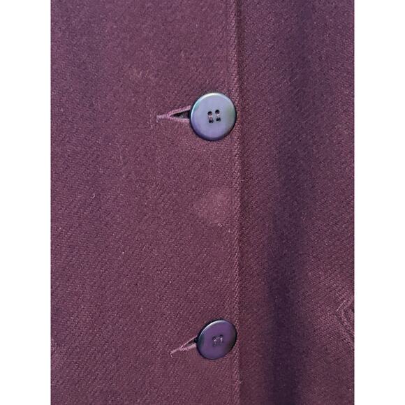 Woolrich Woman Vintage Wool Shacket Burgandy Blue Size S - Picture 3 of 13